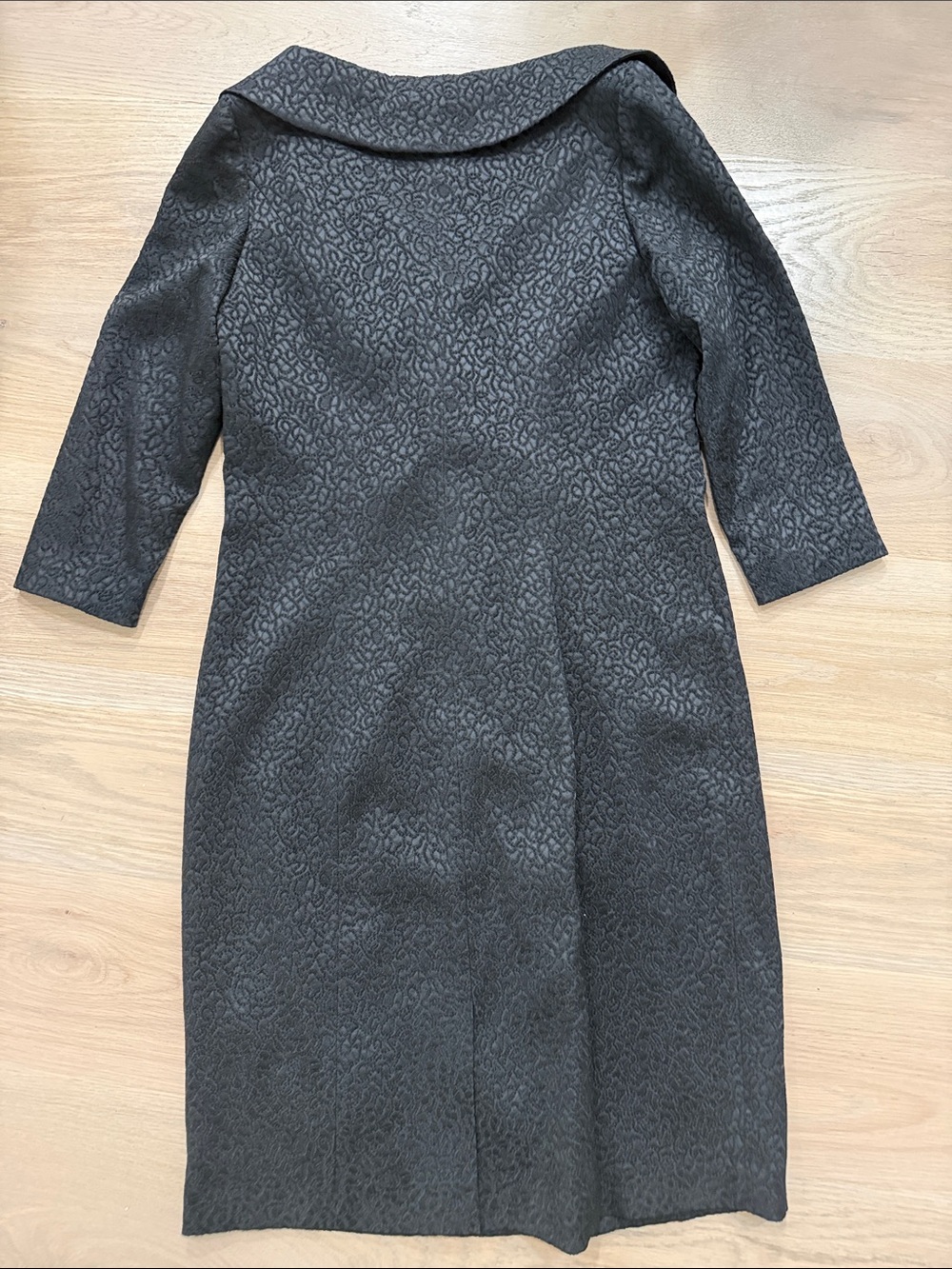 Rickie Freeman TERI JON Black Jacquard Double Breasted Coat Dress Rhinestone 10 - Picture 7 of 7
